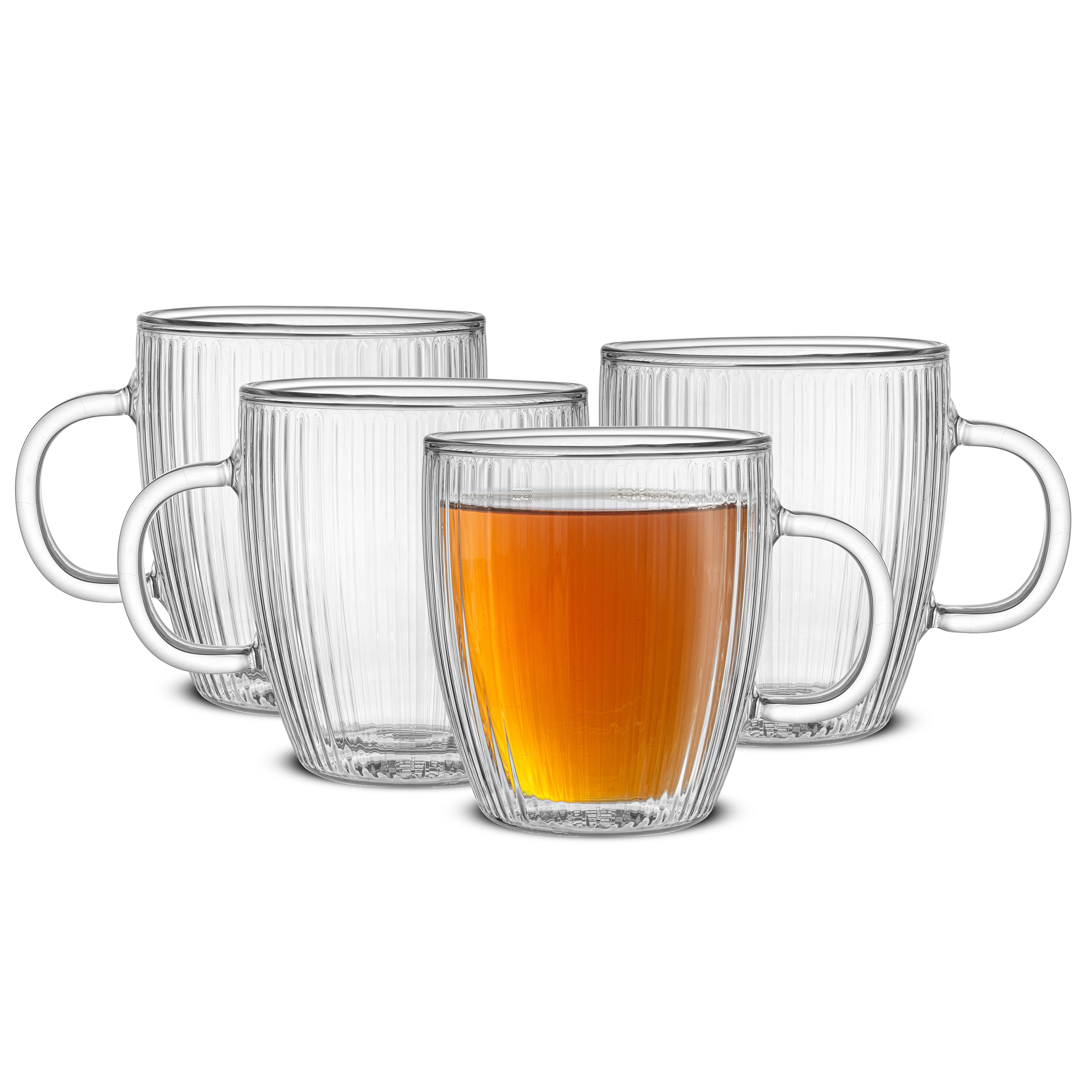 Savor Fluted Double Wall Coffee Glasses